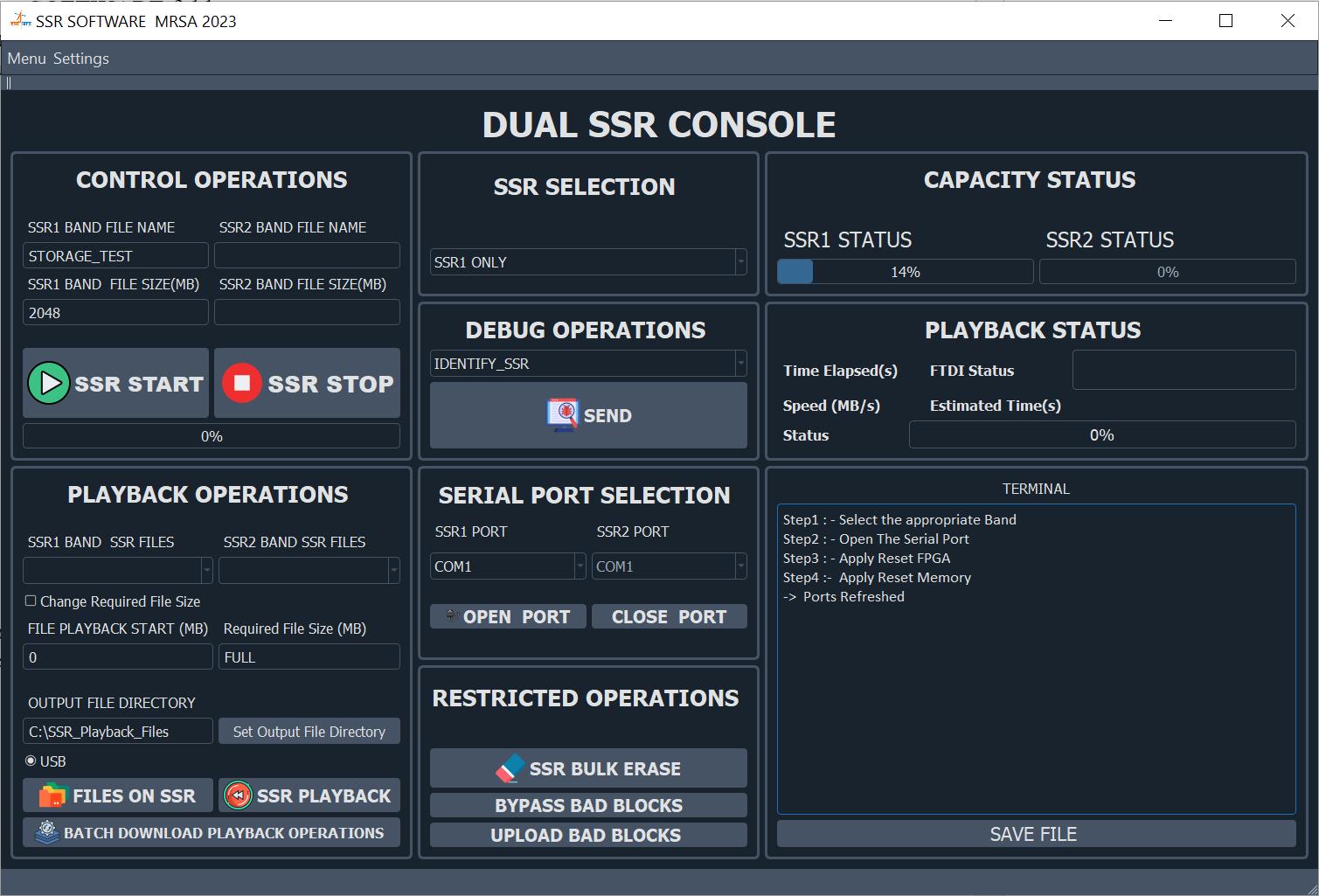 Solid State Recorder for SAR Missions Demo